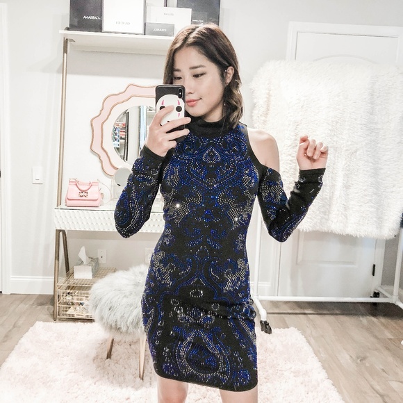 WOW couture Dresses & Skirts - Stone Embellished Cold Shoulder Techno